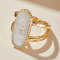 Anillo de Doble Banda con Esmalte de Cruce: Un Símbolo de Fe y Estilo Sutil