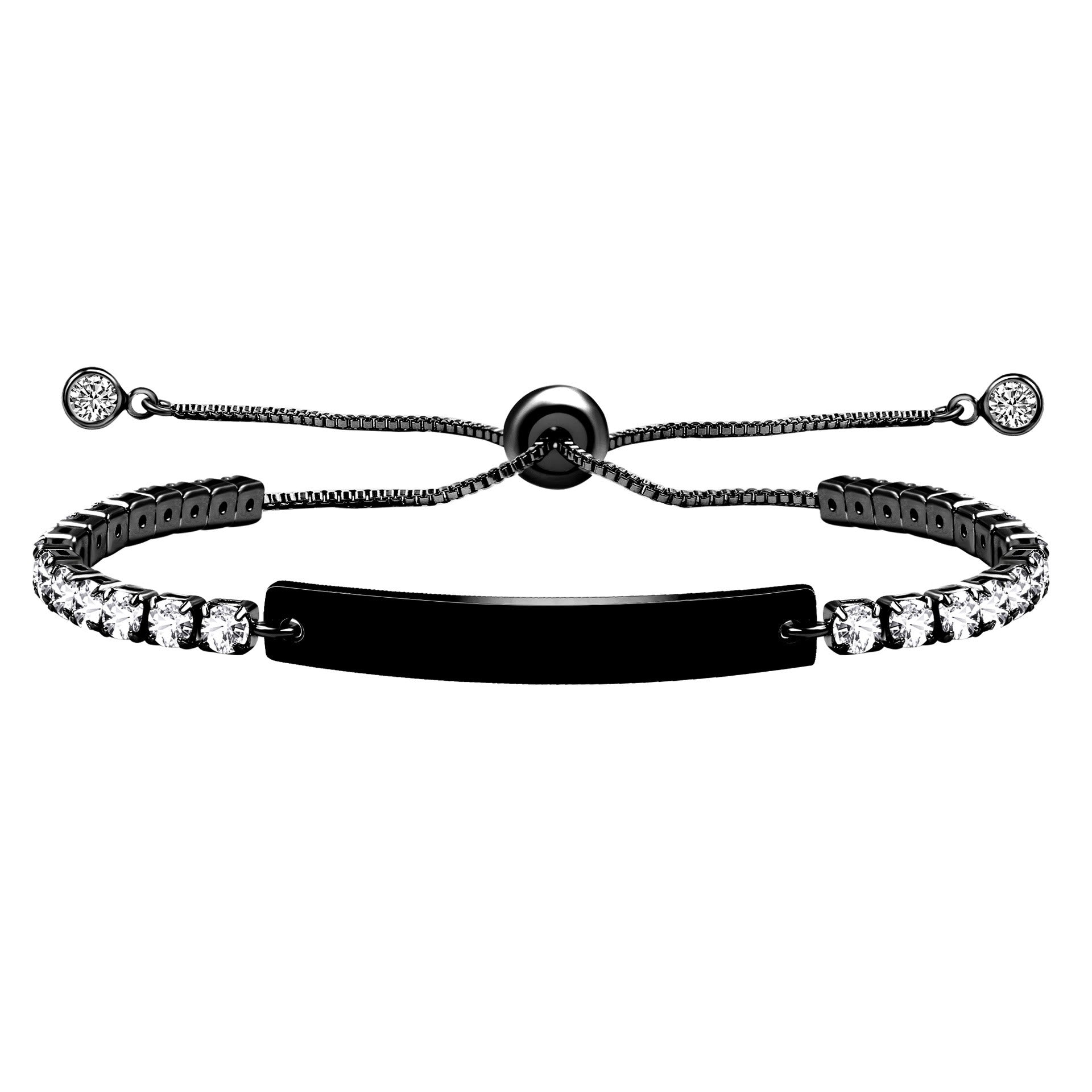 Pulsera de Fe y Coraje de Metal de Cuatro Colores con Barra Grabada/En Blanco