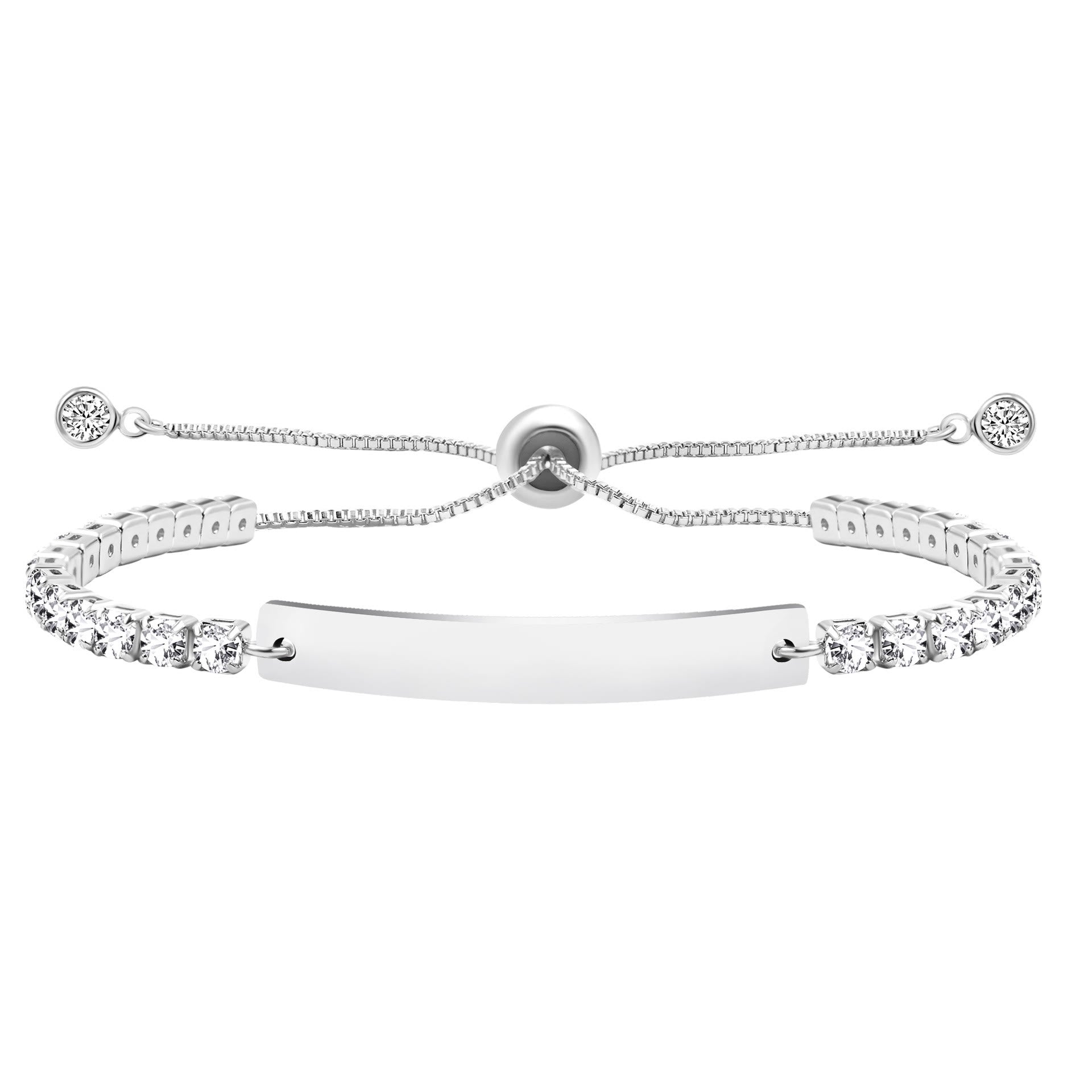 Pulsera de Fe y Coraje de Metal de Cuatro Colores con Barra Grabada/En Blanco