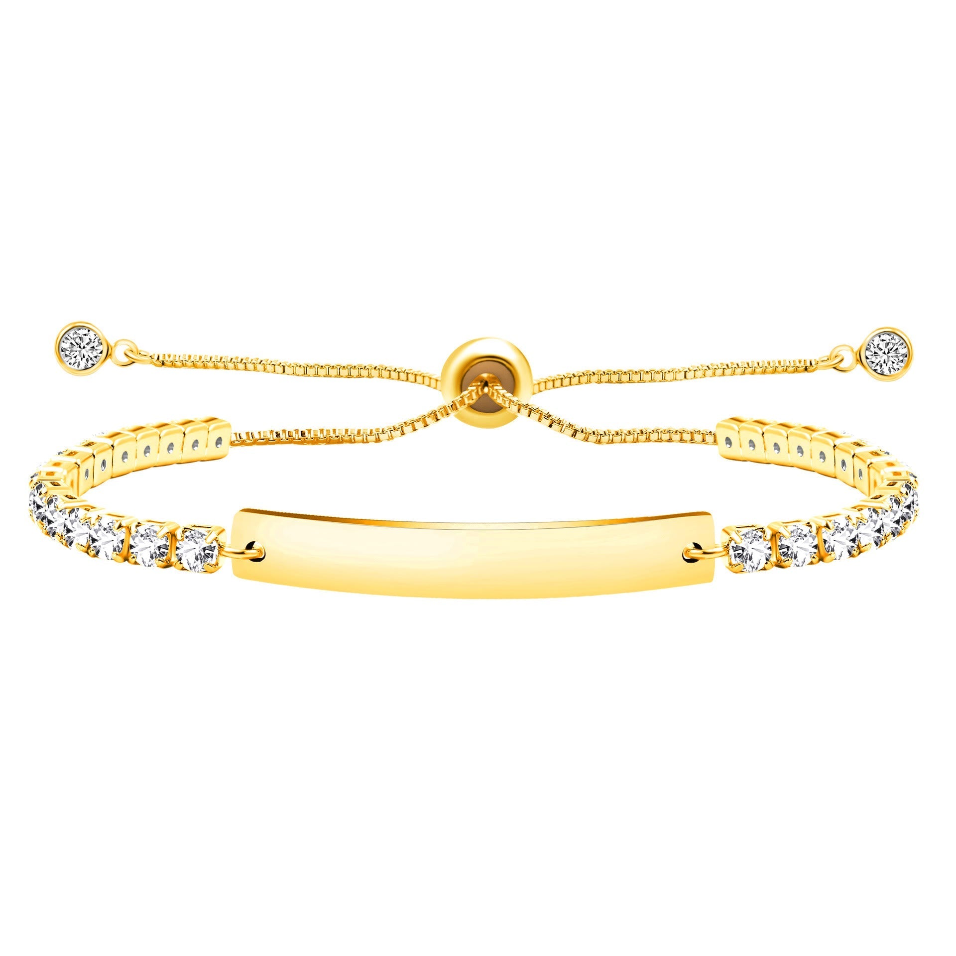 Pulsera de Fe y Coraje de Metal de Cuatro Colores con Barra Grabada/En Blanco