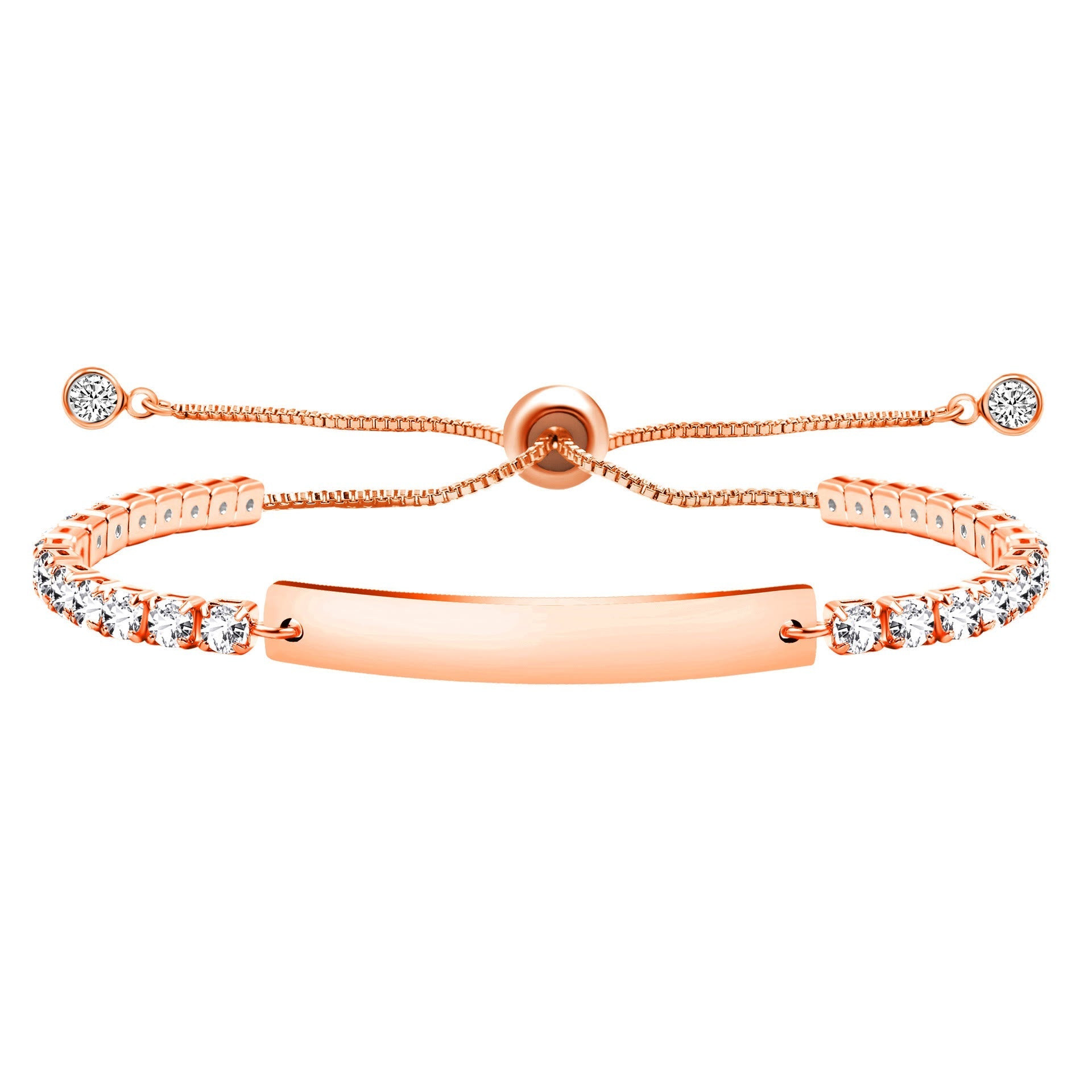 Pulsera de Fe y Coraje de Metal de Cuatro Colores con Barra Grabada/En Blanco