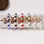 Pulsera de cuentas Medallón Mariano: Accentos de Nuestra Señora y Charm de Cruz de Esmalte