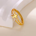 Anillo Doble Banda con Cruz de Acento de Circonio: Un Símbolo del Radiante Amor de Cristo