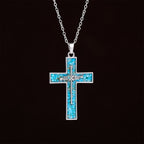 Collar de Cruz de Clavo con Incrustaciones de Turquesa: Un Símbolo del Amor Sacrificial de Cristo