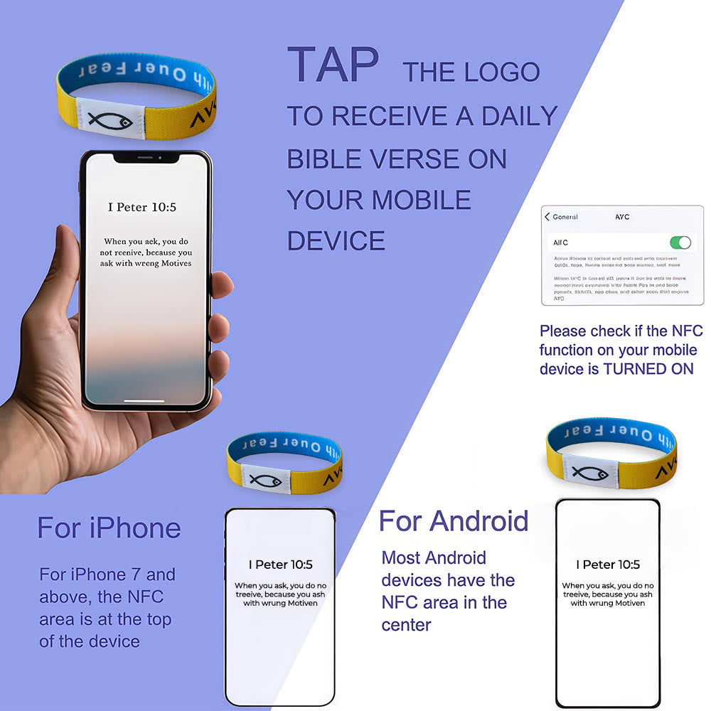 Pulsera de Símbolo Sagrado NFC: Desbloqueando Versículos Divinos Diarios con un Toque