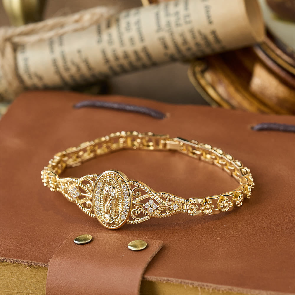 Colección de Pulseras de Nuestra Señora con Filigrana Dorada: Un Símbolo de Gracia Maternal y Protección