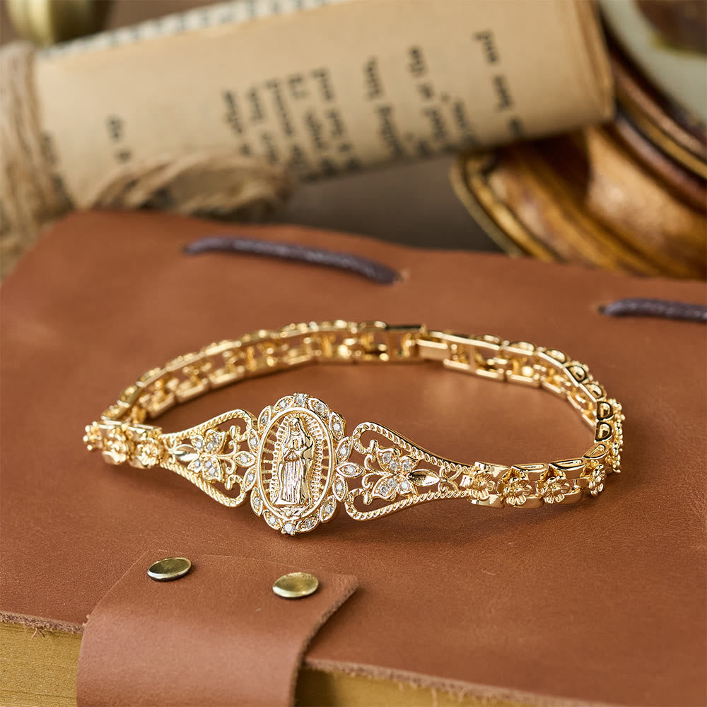 Colección de Pulseras de Nuestra Señora con Filigrana Dorada: Un Símbolo de Gracia Maternal y Protección