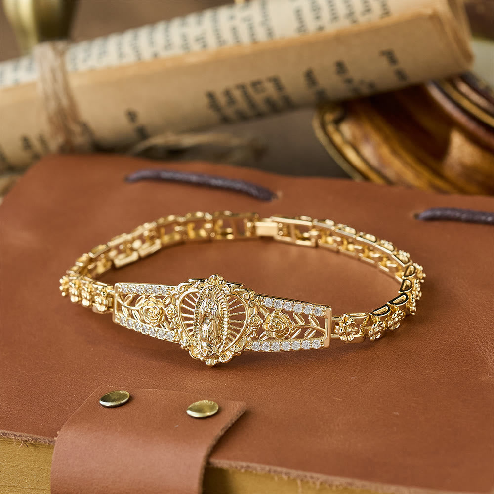 Colección de Pulseras de Nuestra Señora con Filigrana Dorada: Un Símbolo de Gracia Maternal y Protección