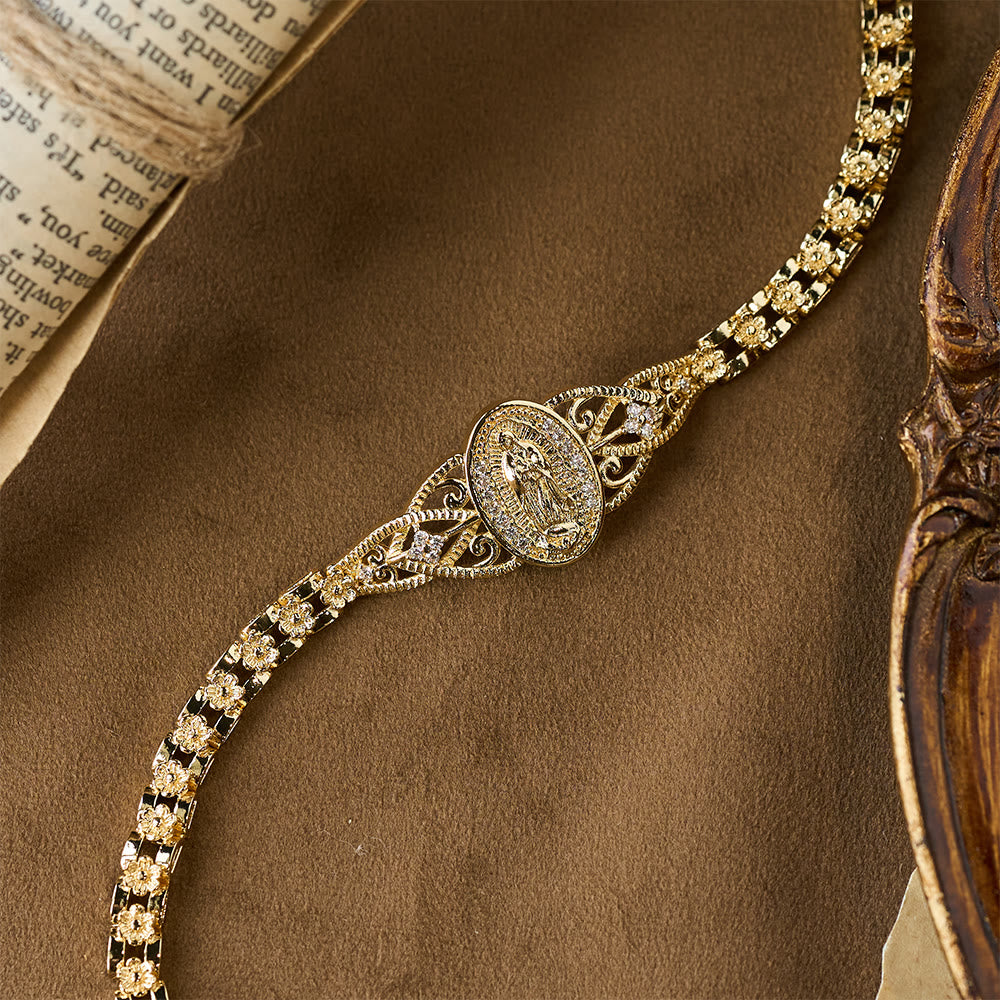 Colección de Pulseras de Nuestra Señora con Filigrana Dorada: Un Símbolo de Gracia Maternal y Protección