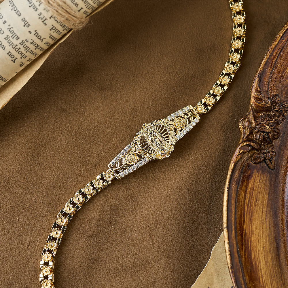 Colección de Pulseras de Nuestra Señora con Filigrana Dorada: Un Símbolo de Gracia Maternal y Protección