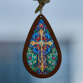 Pendientes en Forma de Gota de Gracia Gloriosa Inspirados en el Arte Colorido de Ventanas de Iglesias