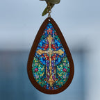 Pendientes en Forma de Gota de Gracia Gloriosa Inspirados en el Arte Colorido de Ventanas de Iglesias