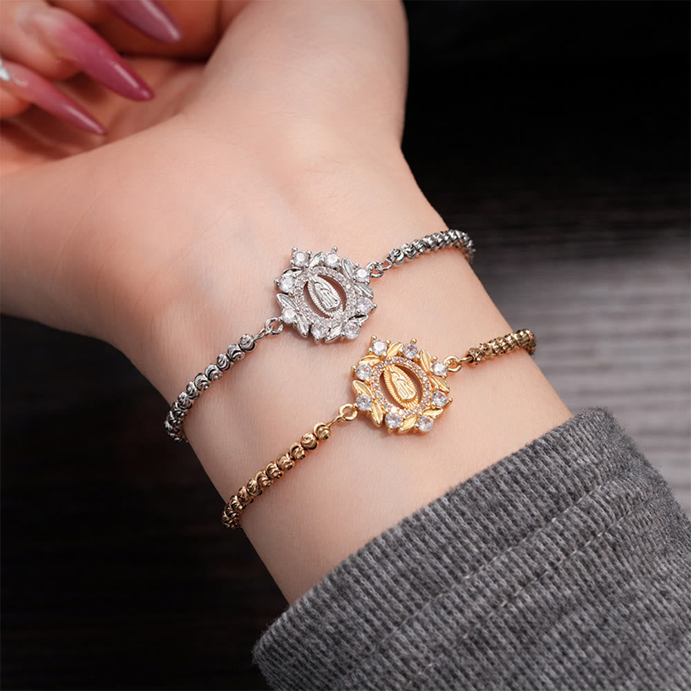 Pulsera de cuentas con el Halo de la Medalla Milagrosa de Nuestra Señora: Emblema de Protección Divina y Gracia
