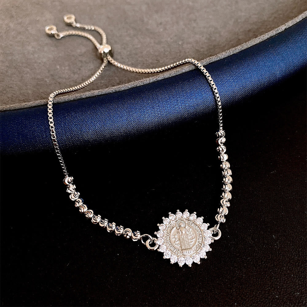 Pulsera de cuentas con el Halo de la Medalla Milagrosa de Nuestra Señora: Emblema de Protección Divina y Gracia