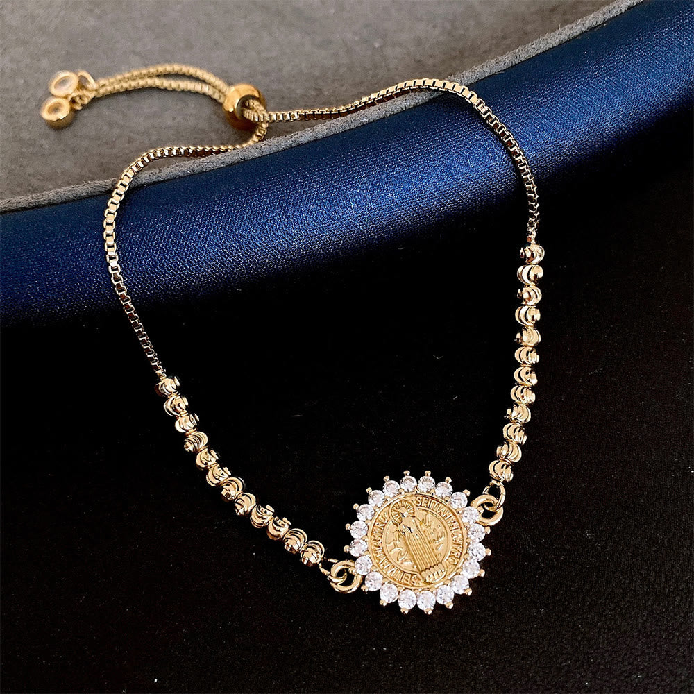 Pulsera de cuentas con el Halo de la Medalla Milagrosa de Nuestra Señora: Emblema de Protección Divina y Gracia