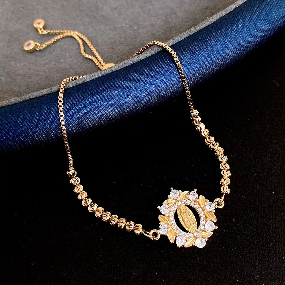 Pulsera de cuentas con el Halo de la Medalla Milagrosa de Nuestra Señora: Emblema de Protección Divina y Gracia