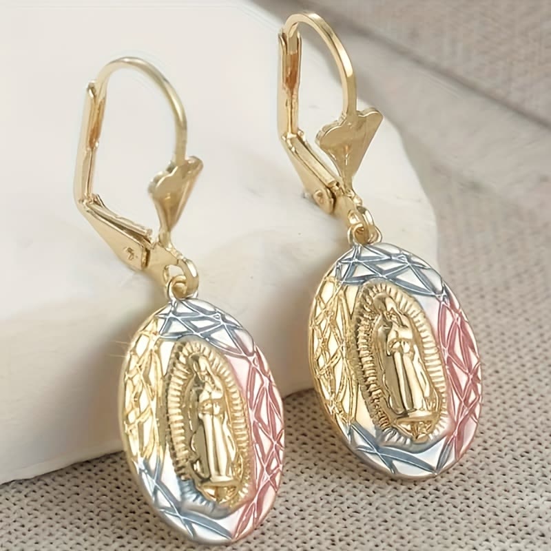 Pendientes Ovalados de Nuestra Señora: Encarnando la Gracia Maternal y la Protección Divina