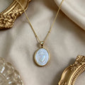 Collar de Perla Blanca Natural de San: Sagrado Corazón, Jesús, Nuestra Señora y San Miguel