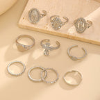 Conjunto de Anillos Cruz Marian Oro y Plata: Un Símbolo de Devoción Celestial