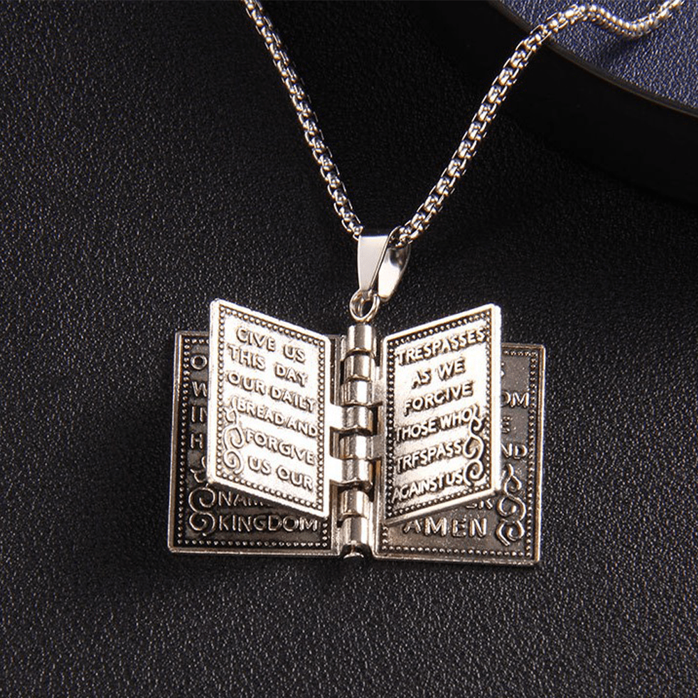 Colgante de Cruz Giratoria de la Santa Biblia, Collar de Calidad