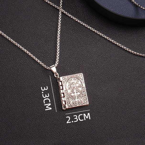 Colgante de Biblia Santa Cruz Giratoria Calidad Collar