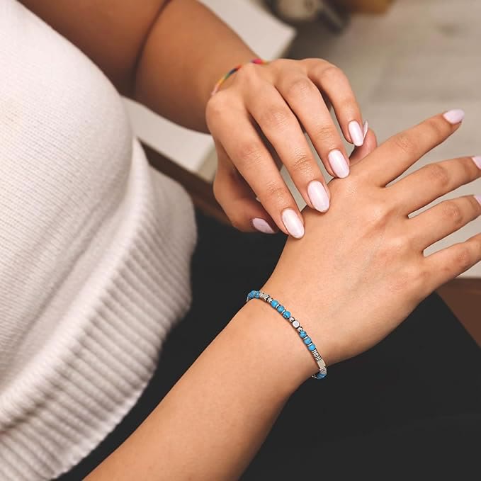 Pulsera de Cuentas Curativas con Cruz Turquesa