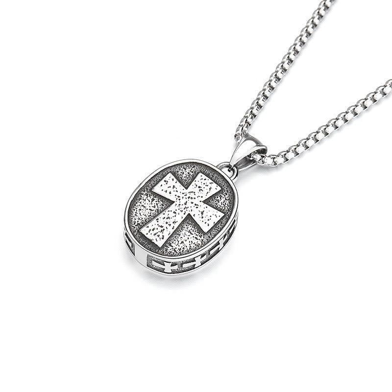 Medalla de San Cristo Dorada Colgante Collar de Titanio
