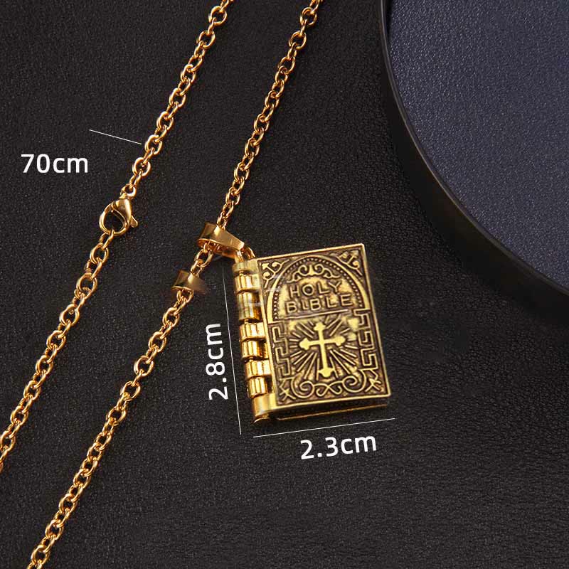 Colgante de Cruz Giratoria de la Santa Biblia, Collar de Calidad