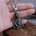 Collar con Medalla de Oración a la Virgen María de Acero Inoxidable, Cadena de Protección Católica
