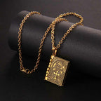 Colgante de Cruz Giratoria de la Santa Biblia, Collar de Calidad