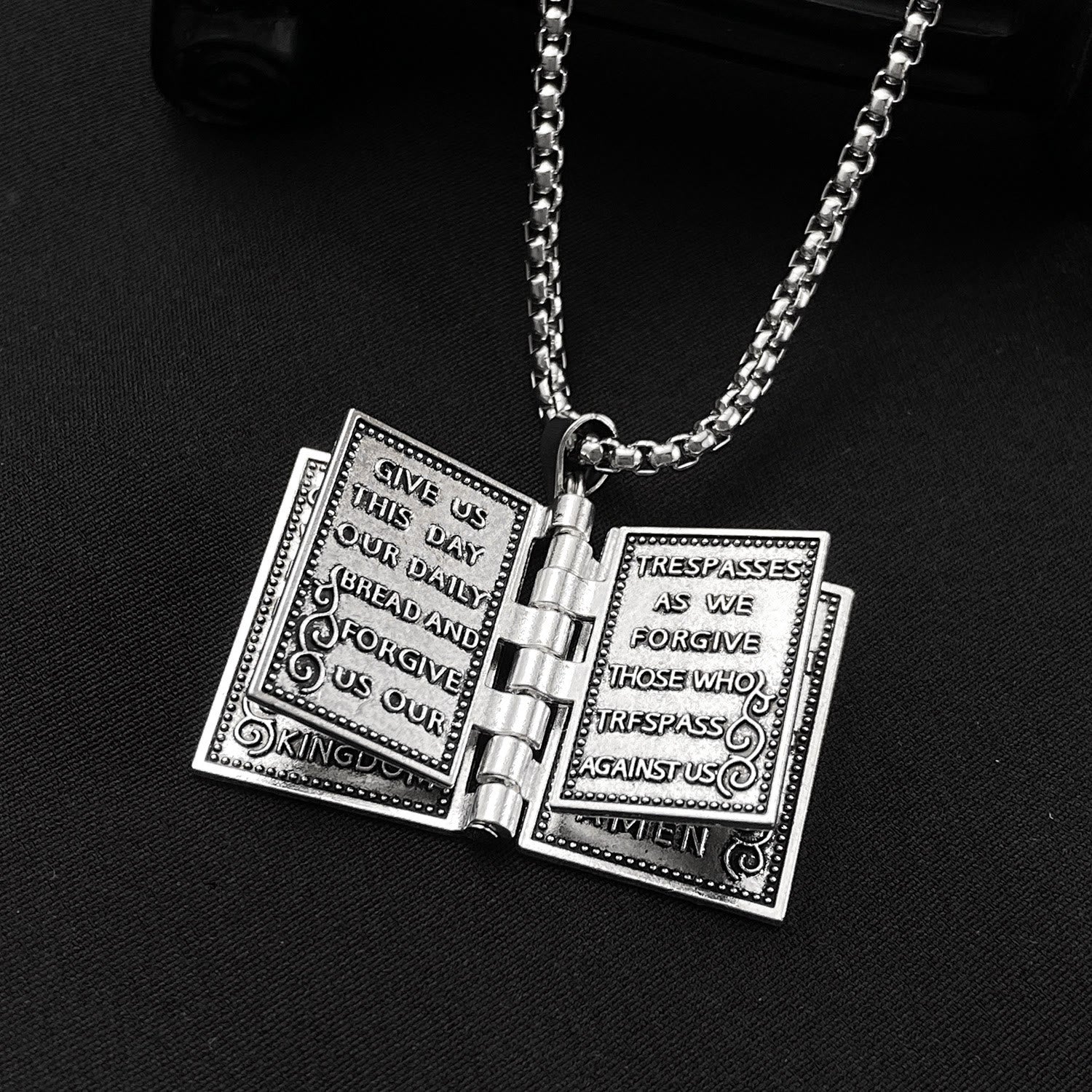Colgante de Biblia Sagrada Giratorio Collar Cristiano