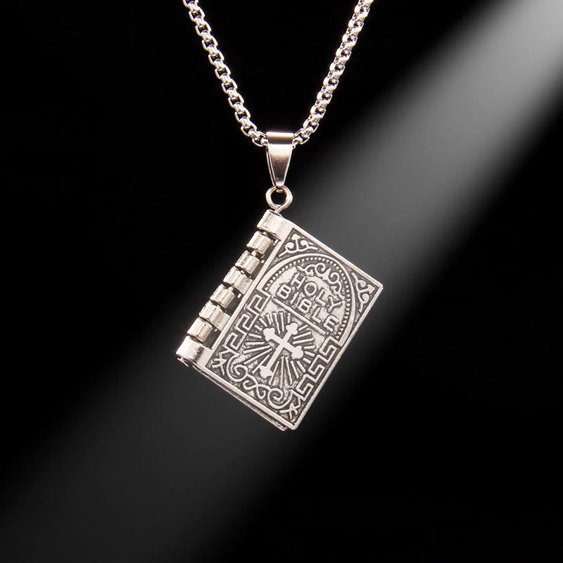 Colgante de Cruz Giratoria de la Santa Biblia, Collar de Calidad