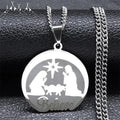 Collar de Regalo de Navidad Creer en la Natividad de Plata