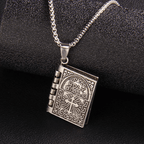 Colgante de Cruz Giratoria de la Santa Biblia, Collar de Calidad