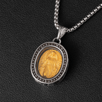 Medalla de San Cristo Dorada Colgante Collar de Titanio