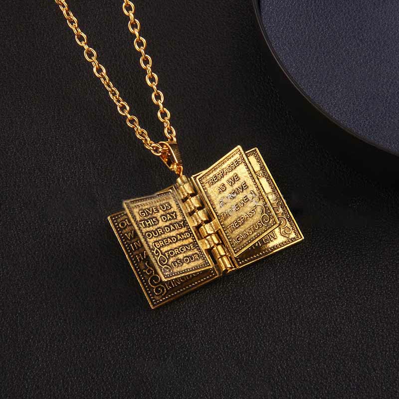 Colgante de Cruz Giratoria de la Santa Biblia, Collar de Calidad
